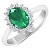 Image 1 : Natural 1.87 CTW Zambian Emerald & Diamond Ring 14K White Gold - REF-77X3K
