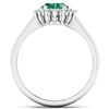Image 2 : Natural 1.87 CTW Zambian Emerald & Diamond Ring 14K White Gold - REF-77X3K