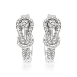 Natural 0.27 CTW Diamond Earrings 14K White Gold - REF-60K3R