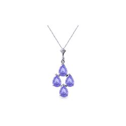 Genuine 1.50 ctw Tanzanite Necklace 14KT White Gold - REF-28K5V