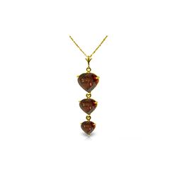 Genuine 3.03 ctw Garnet Necklace 14KT Yellow Gold - REF-36A2K