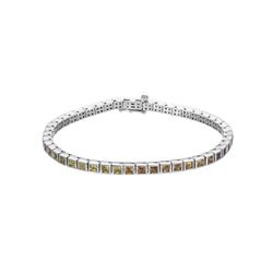 Natural 6.26 CTW Multi-Sapphire Bracelet 14K White Gold - REF-186F3M