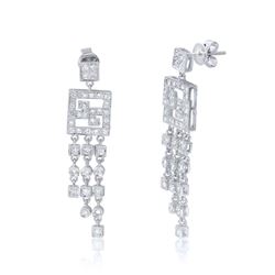 Natural 0.91 CTW Diamond Earrings 14K White Gold - REF-99K2R