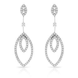 Natural 2.28 CTW Diamond Earrings 18K White Gold - REF-312T3X
