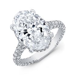 Natural 4.22 CTW Halo Oval Cut Diamond Engagement Ring 18KT White Gold