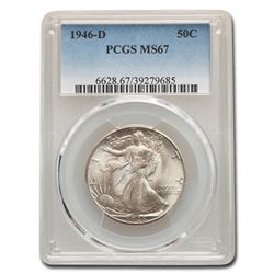 1946-D Walking Liberty Half Dollar MS-67 PCGS