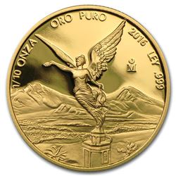 2016 Mexico 1/10 oz Proof Gold Libertad