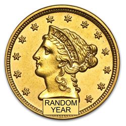 $2.50 Liberty Gold Quarter Eagle AU (Random Year)