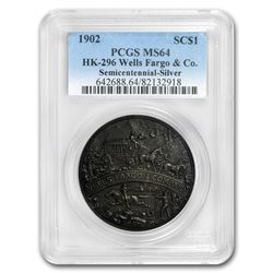 1902 Wells Fargo Semicentennial So-Called Dollar MS-64 PCGS