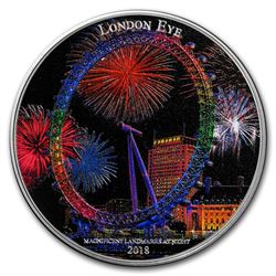 2018 Ivory Coast 2 oz Silver Magnificent Landmarks London Eye
