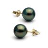 Image 1 : Black Tahitian Pearl Stud Earrings, 8.0-9.0mm