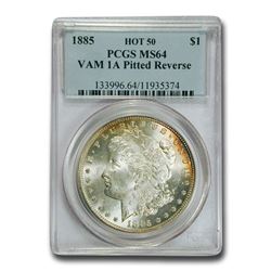 1885 Morgan Dollar MS-64 PCGS (Pitted Reverse)