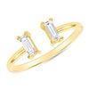 Image 1 : Natural 0.27 CTW Stackable Baguette Diamond Cuff Ring 18KT Yellow Gold