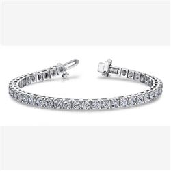 Natural 7.02 CTW Round Brilliant Cut Diamond Tennis Bracelet 14KT White Gold