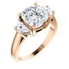 Image 1 : Natural 3.92 CTW Cushion Cut Diamond 3-Stone Engagement Ring 18KT Rose Gold