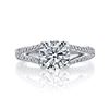 Image 3 : Natural 2.32 CTW Round Cut Split Shank Pave Diamond Ring 14KT White Gold