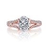 Image 3 : Natural 2.22 CTW Oval Cut Diamond Split Shank Engagement Ring 14KT Rose Gold