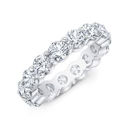 Natural 3.02 CTW Round Cut Diamond Eternity Band 14KT White Gold