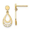 Image 1 : 14k Cubic Zirconia Teardrop Dangle Earrings - 43 mm