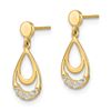 Image 2 : 14k Cubic Zirconia Teardrop Dangle Earrings - 43 mm