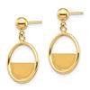 Image 2 : 14k Yellow Gold Circle Dangle Post Earrings