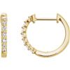 Image 1 : Natural 0.22 CTW Diamond Huggie Hoop Earrings 14KT Yellow Gold