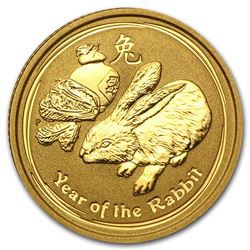 2011 Australia 1/10 oz Gold Lunar Rabbit BU (Series II)