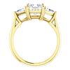 Image 4 : Natural 2.12 CTW Princess & Trillion Cut 3-Stone Diamond Ring 14KT Yellow Gold