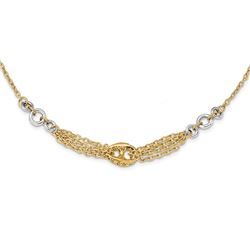 14k Solid Two-Tone Gold Polished Fancy Necklace
