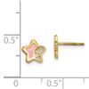 Image 2 : 14k Cubic Zirconia Pink Enamel Star Post Earrings - 49 mm