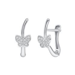 Natural 0.17 CTW Butterfly Diamond Earrings 14KT White Gold