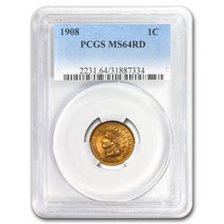 1908 Indian Head Cent MS-64 PCGS (Red)