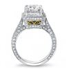 Image 1 : Natural 3.32 CTW Princess Cut Halo Pave Diamond Engagement Ring 18KT Two Tone