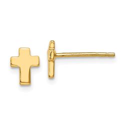 14k Polished Cross Post Earrings - 33 mm