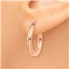 Image 2 : 14k Solid Rose Gold 3 mm Hoop Earrings