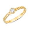 Image 1 : Natural 0.12 CTW Princess Diamond Cuban Band 14KT Yellow Gold