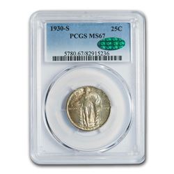 1930-S Standing Liberty Quarter MS-67 PCGS CAC