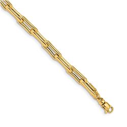 14k Yellow Gold Polished Skinny Chain Link Bracelet - 7.5 in.
