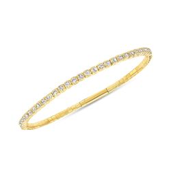 Natural 1.02 CTW Stackable Blissful Diamond Bangle 18KT Yellow Gold