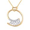 Image 1 : 14kt Yellow Gold Womens Round Diamond Mom Mother Pendant 1/20 Cttw