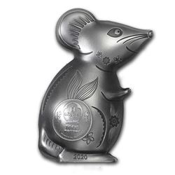 2020 Mongolia 1 oz Silver Antique Lunar Witty Mouse
