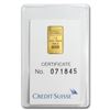 Image 1 : 1 gram Gold Bar - Credit Suisse Statue of Liberty (In Assay)