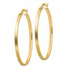 Image 2 : 14k Yellow Gold Brushed & Polished 2 mm Hoop Earrings - 40 mm