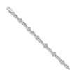 Image 1 : 14k White Gold Polished Diamond Heart Bracelet - 7 in.