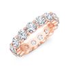 Image 1 : Natural 4.02 CTW Round Brilliant Diamond Eternity Band Wedding Ring 18KT Rose Gold