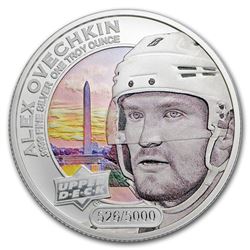 2017 Grandeur 1 oz Silver Hockey: Ovechkin (Colorized)