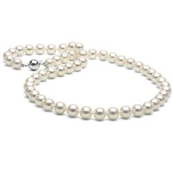 White Akoya Pearl Necklace, 7.5-8.0mm