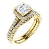 Image 1 : Natural 2.02 CTW Halo Asscher Cut Diamond Engagement Bridal Set 18KT Yellow Gold
