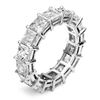 Image 1 : Natural 4.52 CTW Princess Cut Diamond Eternity Ring 14KT White Gold