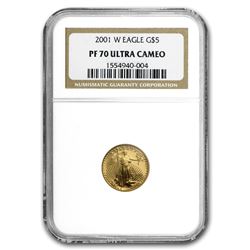 2001-W 1/10 oz Proof Gold American Eagle PF-70 NGC